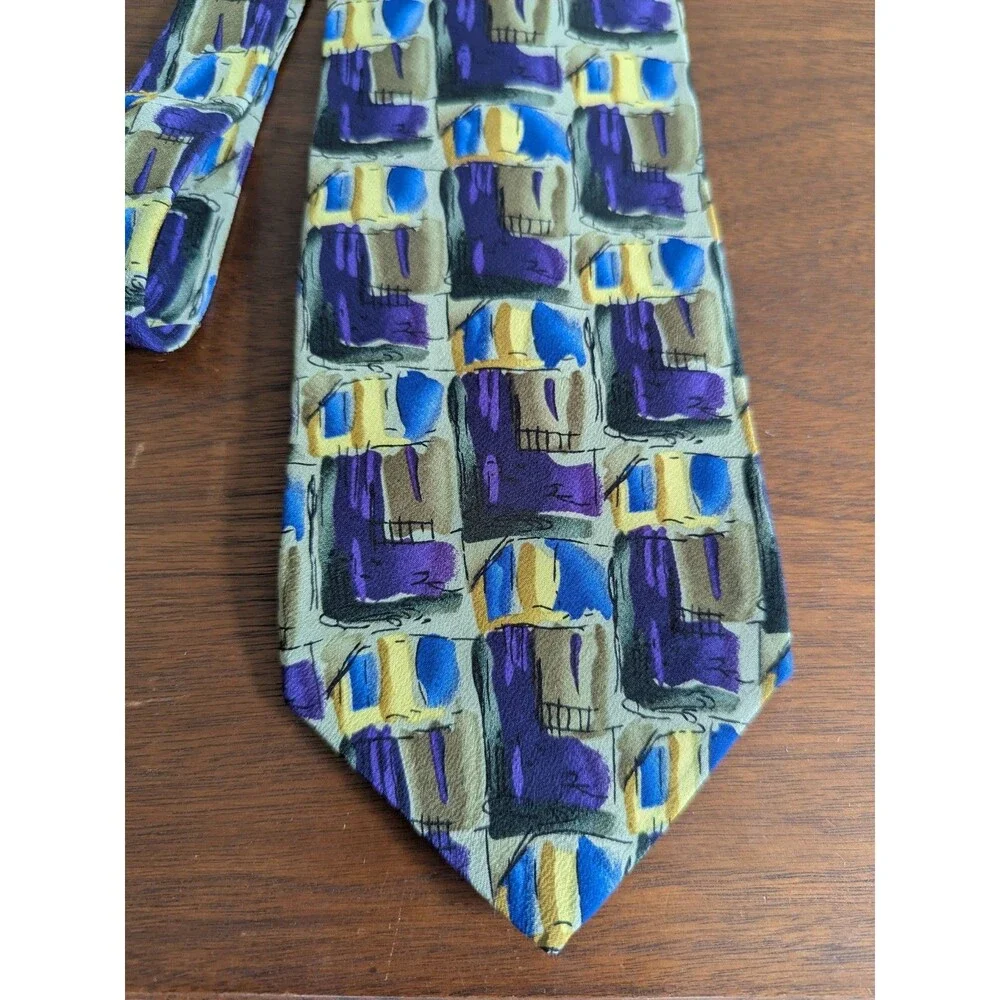 Lot of 4 Jerry Garcia Silk Ties 90s Vtg Stonehenge Paris Rain Landscape with Eye